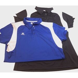 Lot of 2 Russell Women's M Dry Fit Polo Shirts Tennis Golf Pickleball‎ Preppy